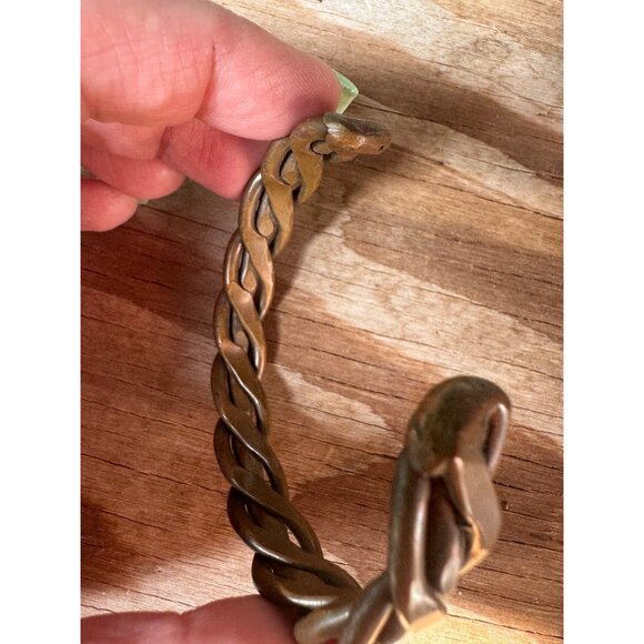 Solid Copper Cuff Bracelet Braided Twisted Rope Heavy Thick - Picture 5 of 8